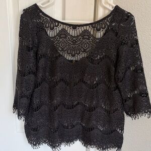 Zara Gray Lace Women's Top